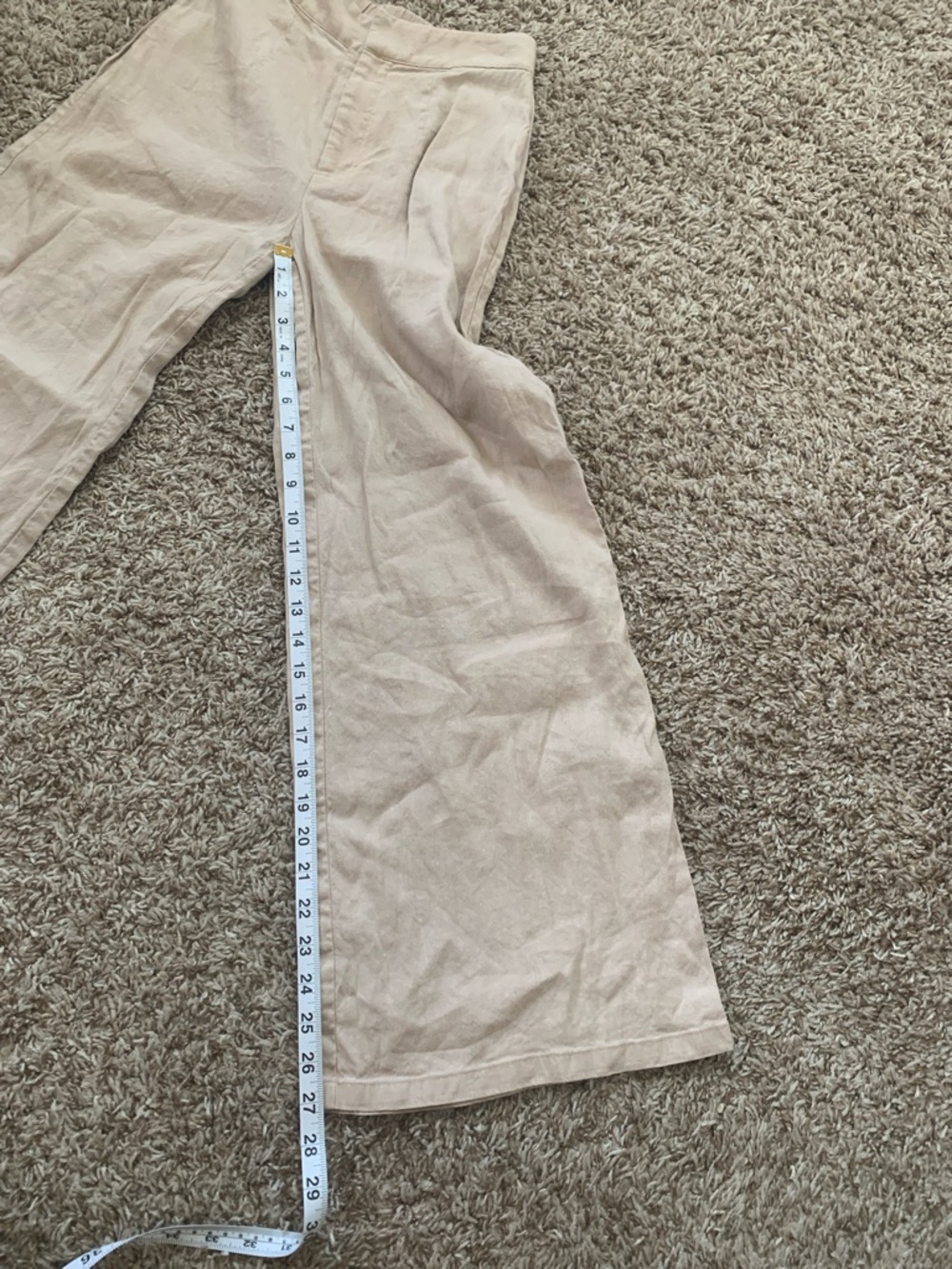 NWOT Women’s Gianni Bini Beige Khaki Elastic Waist Linen Blend Wide Leg Pants - Picture 6 of 8